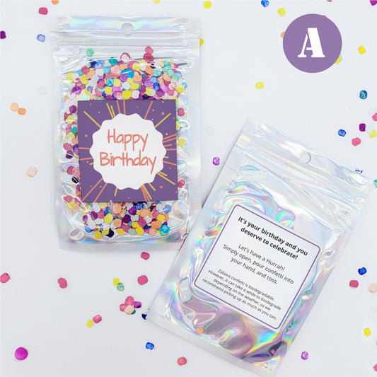 "Happy Birthday" Individual Confetti Packs - Retro Vibe